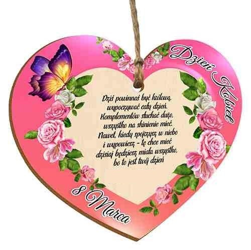 Różowa zawieszka na dzień kobiet